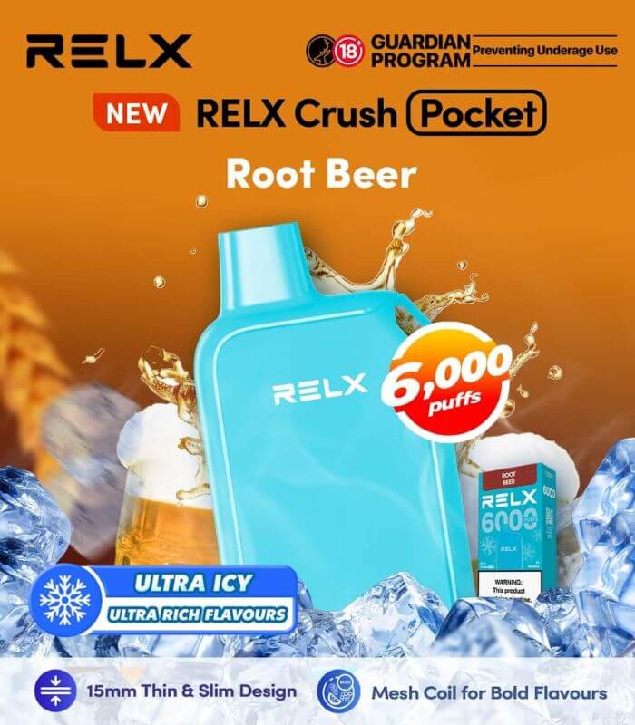 SGVape-RELX-CRUSH-POCKET-6000-ROOT-BEER-SG-Vape-Party